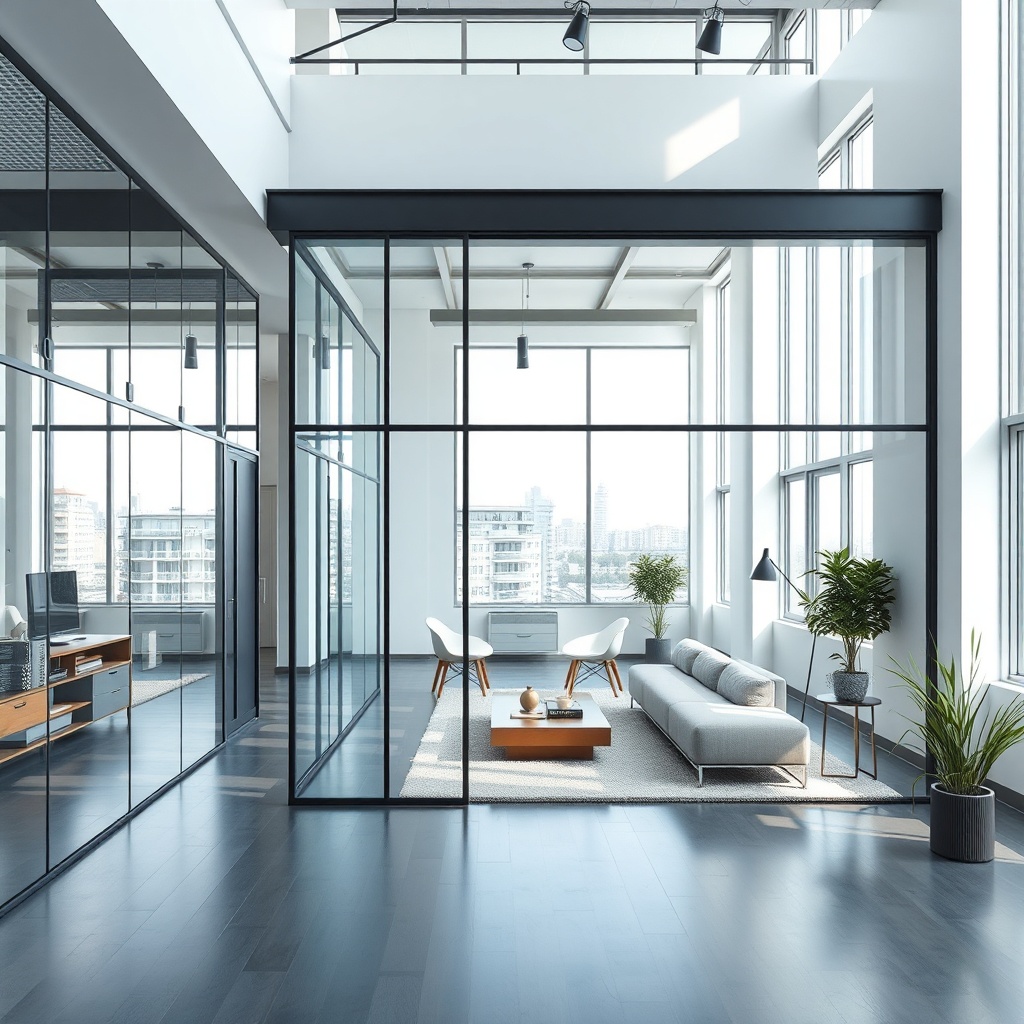 Beyoğlu Loft Daireler İçin Çerçevesiz Cam Bölme Tasarımları